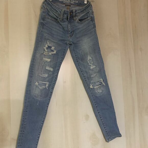 American Eagle distressed jeggings, size 00 short - Picture 3 of 14